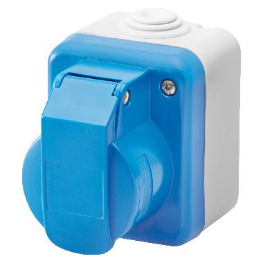 PRESA IEC309 2P+T 16A 220V IP44 PARETE - GEWISS GW26222 product photo Photo 01 3XL