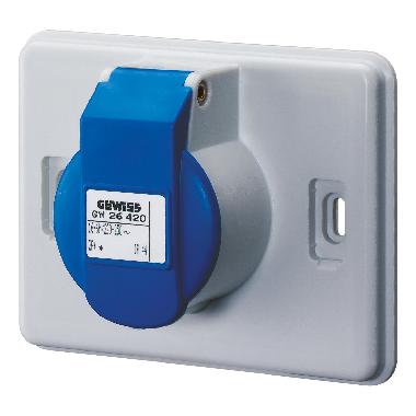 PRESA IEC309 2P+T 16A 220V IP44 INCASSO - GEWISS GW26420 - GEWISS GW26420 product photo Photo 01 3XL