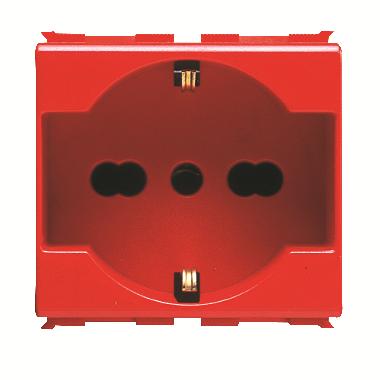 PRESA 2P+T 16A BIV.ST.ITALIANO/TED.ROSSA - GEWISS GW30214 - GEWISS GW30214 - GEWISS GW30214 product photo Photo 01 3XL