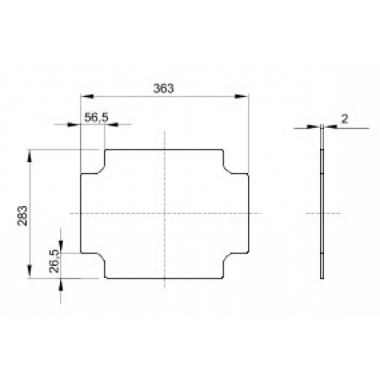 PIASTRA DI FONDO CON VITI DI FISSAGGIO LAMIERA ZINCATA CASSETTA 380X300 - GEWISS GW44618 product photo Photo 02 3XL