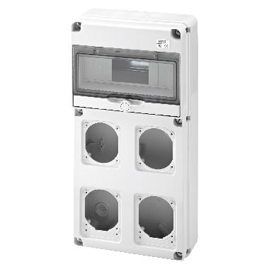 Q-DIN 10M 4FLANGE PR.16/32A IP65 - GEWISS GW68003N product photo Photo 01 3XL