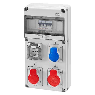 Q-DIN 10 ASD:3PR.IEC309, 1PR.CIV.IP44 - GEWISS GW68228N - GEWISS GW68228N - GEWISS GW68228N product photo Photo 01 3XL