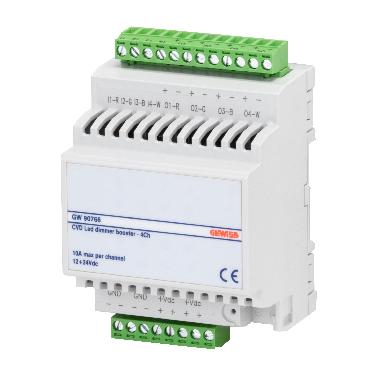 BOOSTER PER ATTUATORI DIMMER LED - CVD - 4 CANALI - 10A - EASY - IP20 - 4 MODULI DIN - GEWISS GW90766 product photo Photo 01 3XL
