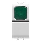 PULSANTE 1M 1P NA 16A SPIA VERDE BIANCO - GEWISS GW10142 - GEWISS GW10142 - GEWISS GW10142 product photo