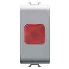 PULSANTE SPIA DI SEGNALAZIONE ROSSO 1M TITANIO - GEWISS GW14623 product photo