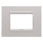 PLACCA LUX 3P METAL NAT.BEIGE SAT.MONOCH - GEWISS GW16203XL - GEWISS GW16203XL product photo