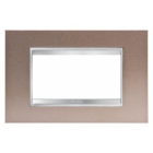 PLACCA LUX IN METALLO 4 POSTI BRONZO PERLATO CHORUS - GEWISS GW16204MP product photo