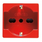 PRESA 2P+T 16A BIV.ST.ITALIANO/TED.ROSSA - GEWISS GW20296 product photo
