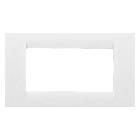 PLACCA VIRNA - IN TECNOPOLIMERO FINITURA LUCIDA - 4 POSTI - BIANCO NUVOLA - SYSTEM - GEWISS GW22104 product photo