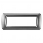 PLACCA 6 POS.TITANIO METALL.TOP SYSTEM - GEWISS GW22606 - GEWISS GW22606 product photo