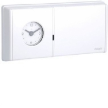 CRONOTERMOSTATO ECO ANALOGICO SETTIMANALE PARETE BATTERIE 1 SC 8A 2 FILI TERMOFLASH - HAGER 56734 product photo
