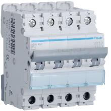 INTERR AUTOM 4P 50A 6 KA B 4M - HAGER MBA450 - HAGER MBA450 - HAGER MBA450 product photo