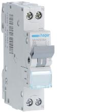Interr. autom.1p+n 6a 4.5ka b 1m - HAGER MHN506A product photo