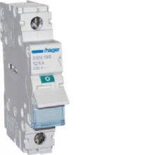 INTERRUTTORE SEZIONATORE DA QUADRO 1 POLO 125 A 1 MODULO - HAGER SBN199 product photo