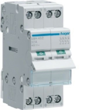 INTERRUTTORE SEZIONATORE DA QUADRO 2 POLI 32 A 2 MODULI - HAGER SBN432 product photo