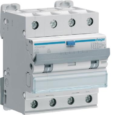 DIFFERENZIALE MAGNETO TERMICO 4P 30MA A-HI 20A 6KA C 4M - HAGER ADH470H - HAGER ADH470H product photo Photo 01 3XL