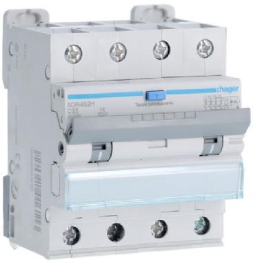 DIFF MAGN 4P 30MA A-HI 32A 10KA C 4M - HAGER ADR482H - HAGER ADR482H - HAGER ADR482H product photo Photo 01 3XL