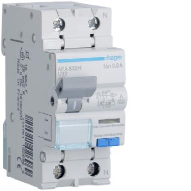 DIFFERENZIALE MAGNETO TERMICO ACC 1PN 300MA A 32A 4.5KA C 2M - HAGER AFA832H product photo Photo 01 3XL