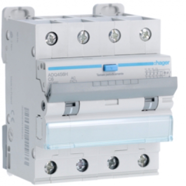 DIFFERENZIALE MAGNETOTERMICO 4P 300MA A 10A 10KA C 4M - HAGER AFX460H product photo Photo 01 3XL