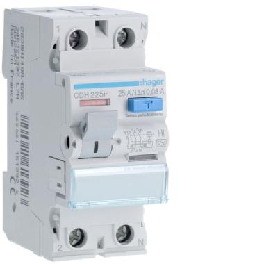 INTERRUTTORE DIFFERENZIALE ACC. 2P 30 MA 25A HI 2M - HAGER CDH225H product photo Photo 01 3XL