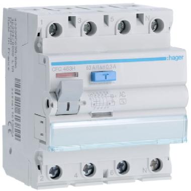 INTERRUTTORE DIFFERENZIALE ACC. 4P 300 MA 63A 4M - HAGER CFC463H product photo Photo 01 3XL