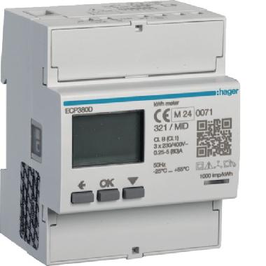 CONTATORE ENERGIA DGT 3F DIRET 63A 3M - HAGER ECP380D - HAGER ECP380D - HAGER ECP380D product photo Photo 01 3XL