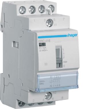 ERC416 - CONTATTORE COMANDO MANUALE STD+ 4NA 230VAC 16A 2M - HAGER ERC416 - HAGER ERC416 product photo Photo 01 3XL