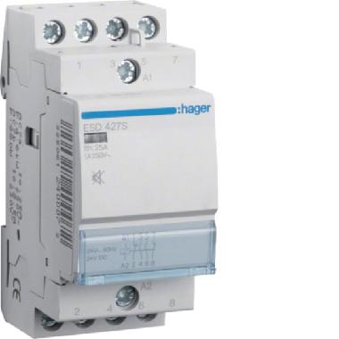 Contatt. sil 2na+2nc 24vac/24vdc 25a 2m - HAGER ESD427S product photo Photo 01 3XL