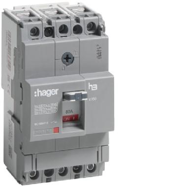 INTERR AUTOM X160 3P 18KA 80A SGANC TM - HAGER HDA080L - HAGER HDA080L product photo Photo 01 3XL