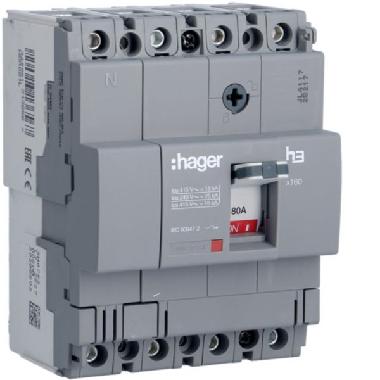 INTERR AUTOM X160 4P 18KA 80A SGANC TM - HAGER HDA081L - HAGER HDA081L - HAGER HDA081L product photo Photo 01 3XL