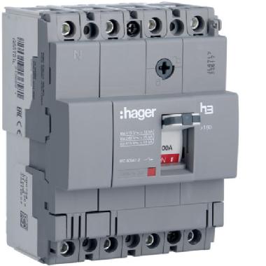 INTERRUTTORE AUTOMATICO X160 4P 18KA 100A SGANC TM - HAGER HDA101L - HAGER HDA101L product photo Photo 01 3XL