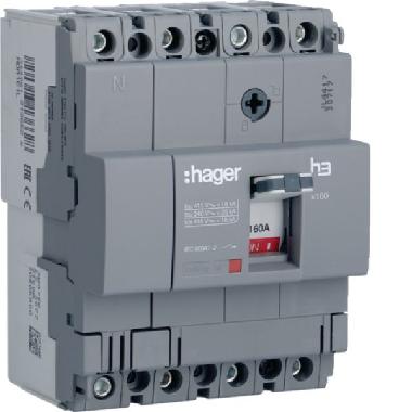 INTERRUTTORE AUTOMATICO X160 4P 18KA 160A SGANC TM - HAGER HDA161L product photo Photo 01 3XL