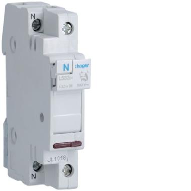 PORTAFUS. 10.3X38+SPIA 1P+N 1M - HAGER L53201 - HAGER L53201 product photo Photo 01 3XL