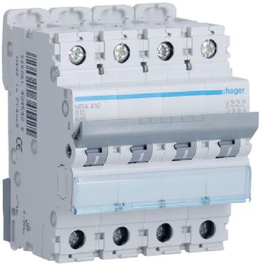 INTERR. AUTOM.4P 10A 6 KA B 4M - HAGER MBA410 product photo Photo 01 3XL