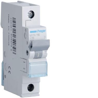 INTERR. AUTOM.1P 16A 4.5KA C 1M - HAGER MYN116 - HAGER MYN116 - HAGER MYN116 product photo Photo 01 3XL