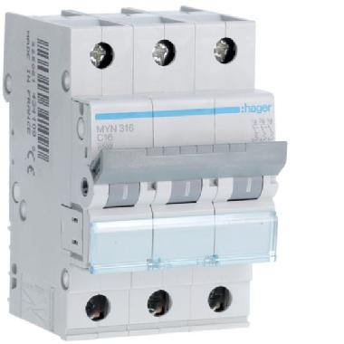 INTERR.MAGN.TERM.3P 16A C 4.5KA 3M - HAGER MYN316 - HAGER MYN316 - HAGER MYN316 product photo Photo 01 3XL