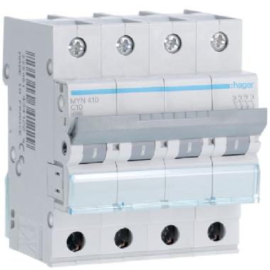 INTERRUTTORE AUTOMATICO 4P 10A 4.5KA C 4M - HAGER MYN410 product photo Photo 01 3XL