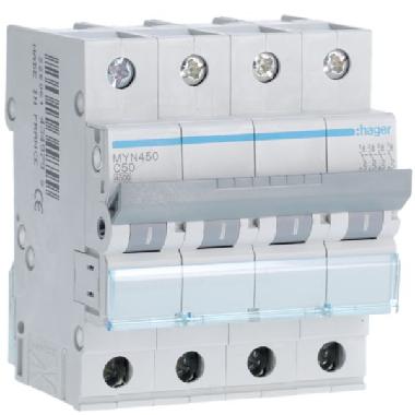 INTERR. AUTOM. 4P 50A 4.5KA C 4M - HAGER MYN450 - HAGER MYN450 - HAGER MYN450 product photo Photo 01 3XL
