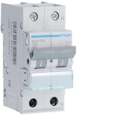 INTERR.MAGN.TERM.1P+N 25A C 4.5KA 2M - HAGER MYN525 - HAGER MYN525 - HAGER MYN525 product photo Photo 01 3XL