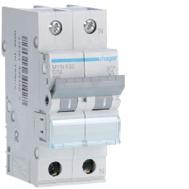 INTERR.MAGN.TERM.1P+N 32A C 4.5KA 2M - HAGER MYN532 - HAGER MYN532 - HAGER MYN532 product photo Photo 01 3XL