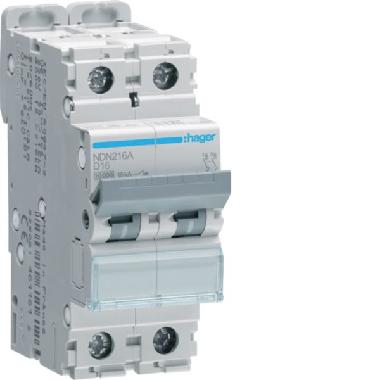 -INTERRUTTORE AUTOMATICO 2P 16A 10KA D 2M - HAGER NDN216A product photo Photo 01 3XL