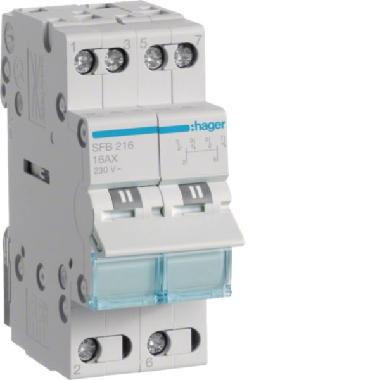 COMMUT 1-0-2 2 POLI 16A 2 MOD COM BASSO - HAGER SFB216 - HAGER SFB216 - HAGER SFB216 product photo Photo 01 3XL