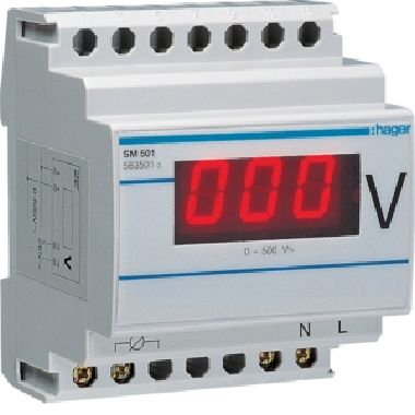 VOLTMETRO DIGITALE 0-500V 4M - HAGER SM501 - HAGER SM501 product photo Photo 01 3XL
