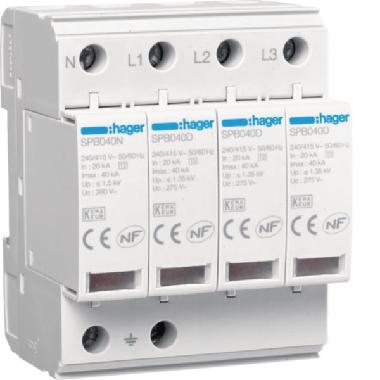 SPD 4P T2 TNS/TT 40KA - HAGER SPB440D - HAGER SPB440D product photo Photo 01 3XL