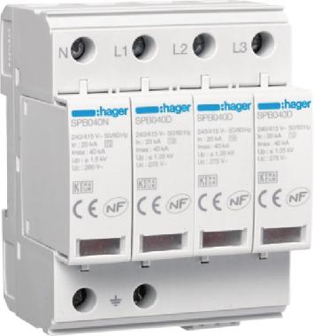Spd 4p t2 tns/tt 40ka con contatto aux - HAGER SPB440R product photo Photo 01 3XL