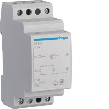 TRASF. SUON. 230V - 8 - 12V 4VA 2M - HAGER ST301 product photo Photo 01 3XL