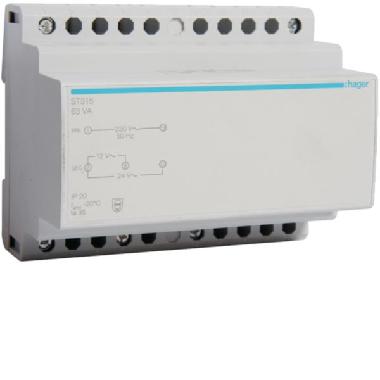 TRASFORMATORE DI SICUREZZA 230V - 12-24V 63VA 6M - HAGER ST315 product photo Photo 01 3XL