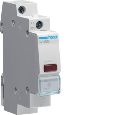 1 SEGNALATORE LUMINOSO ROSSO 1 12-48V 1M - HAGER SVN132 product photo Photo 01 3XL