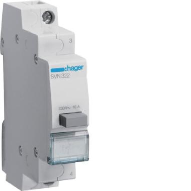 1 PULSANTE NON LUMINOSO A RITENUTA 1NC 1M - HAGER SVN322 product photo Photo 01 3XL