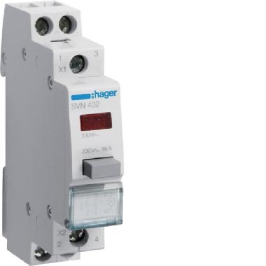 1 PULSANTE LUMINOSO ROSSO A IMPULSO 2NA 1M - HAGER SVN432 product photo Photo 01 3XL